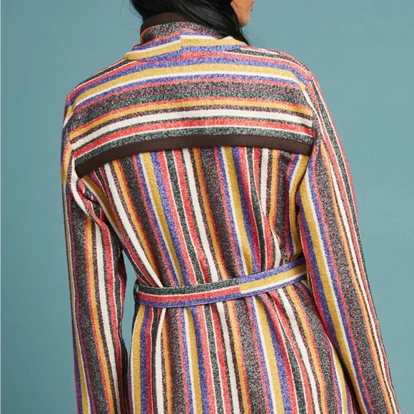 Anthro AKEMI + KIN Kimono S Arya Mansoura Colorful Stripe Boho Wrap Maximalist - Picture 8 of 11